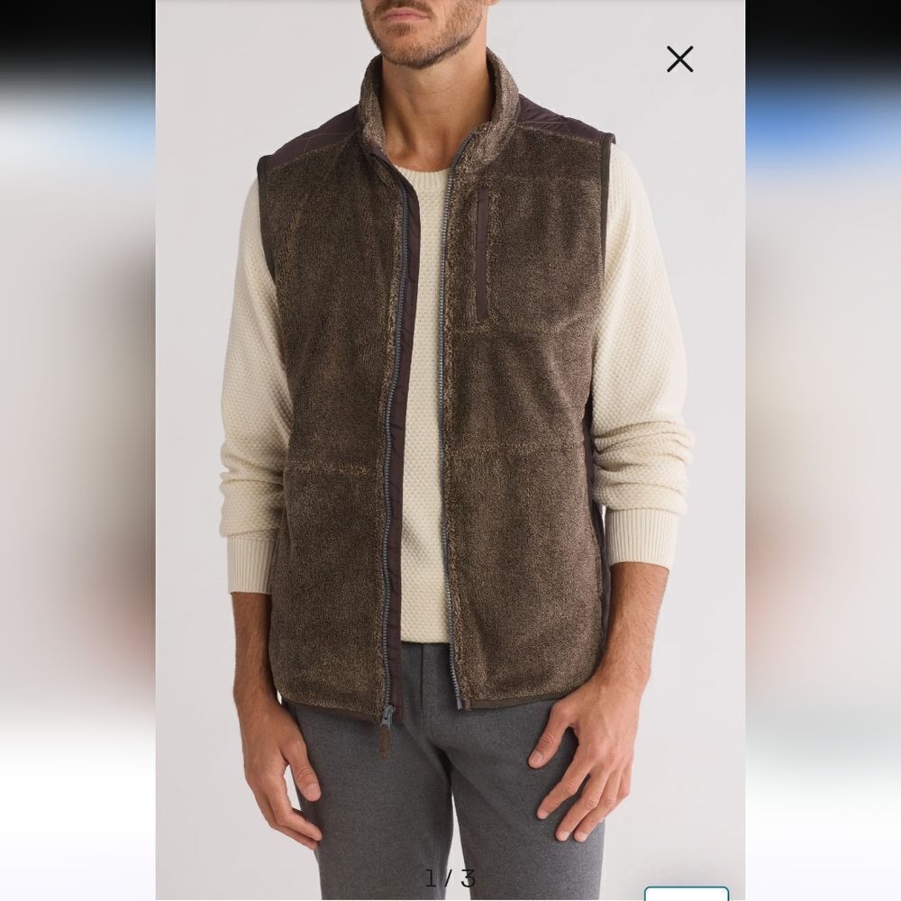 Tommy Bahama Cascade Vest Full Zip Sleeveless Mens Brown Size XL